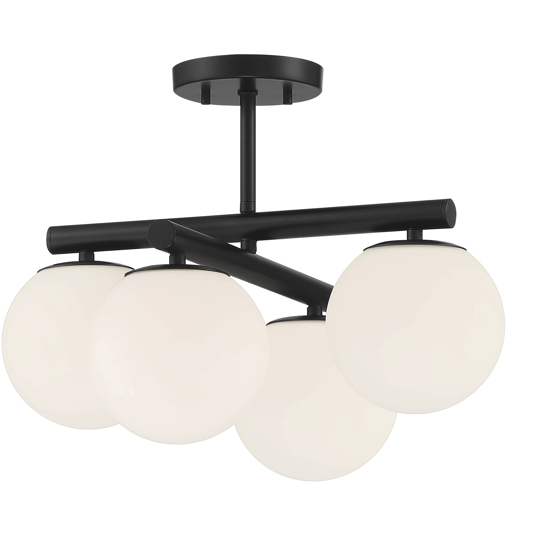 Crown Heights 4 Light 18 inch Matte Black Semi-Flush Ceiling Light