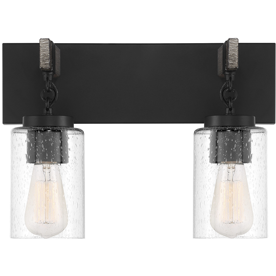 Fulton 2 Light 16 inch Matte Black Bath Bar Wall Light