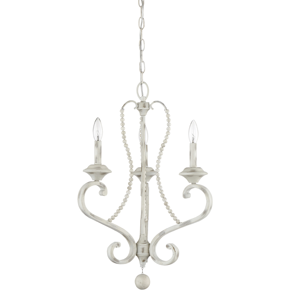 Newport 3 Light 18 inch Coastal Weathered White Chandelier Ceiling Light