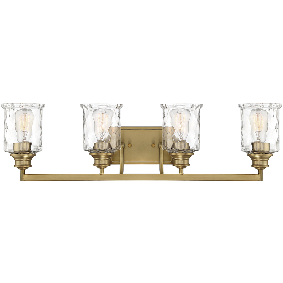Drake 4 Light 32 inch Brushed Gold Bath Bar Wall Light