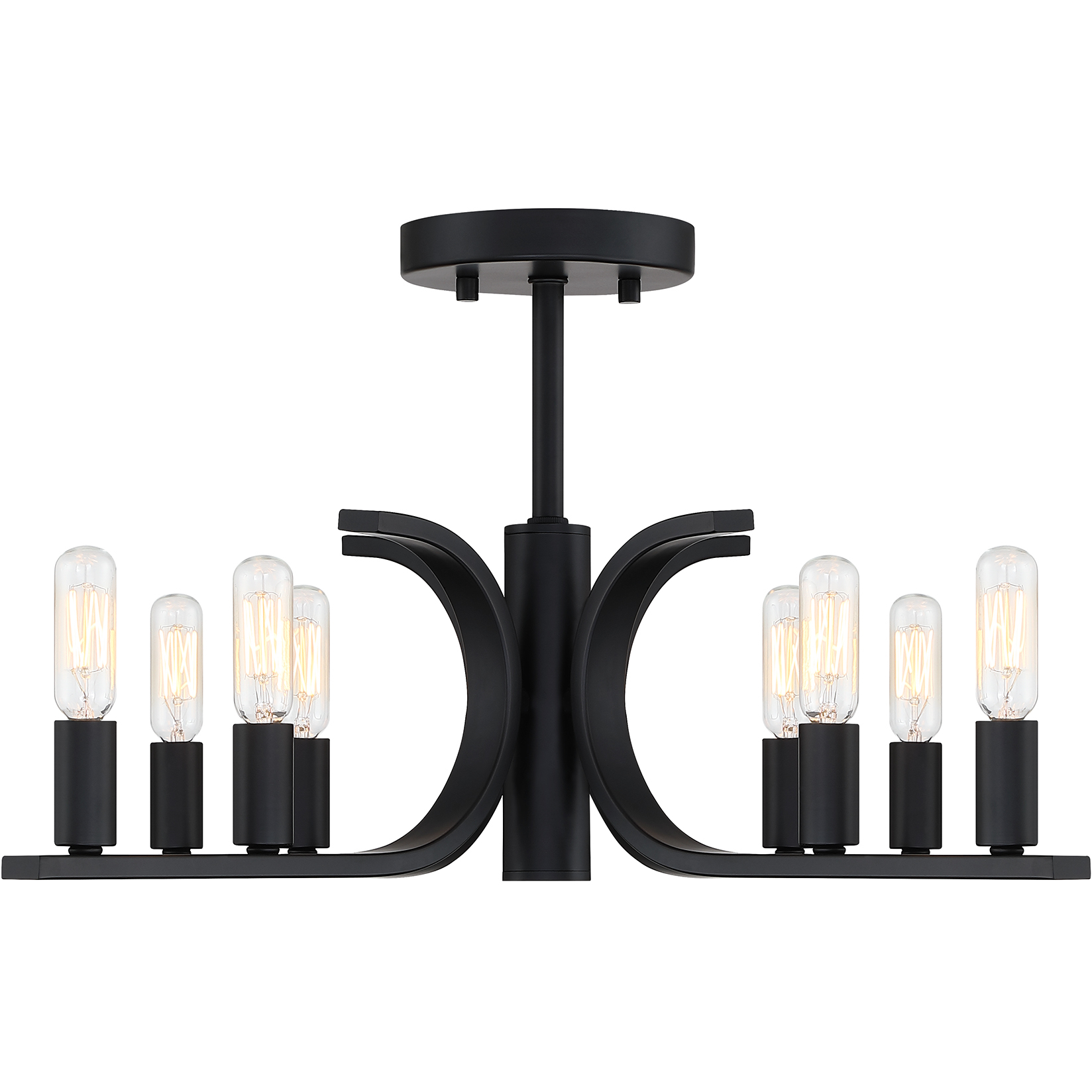 Skye 8 Light 22.75 inch Matte Black Semi Flush/Convertible Ceiling Light
