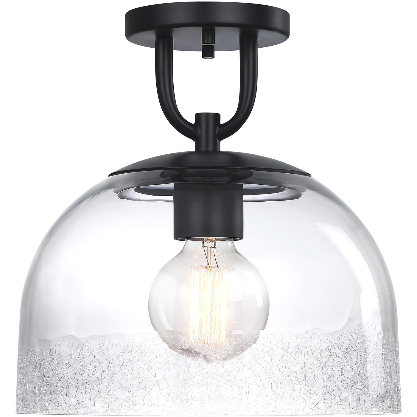 Astra LED 11.75 inch Matte Black Semi-Flush Mount Ceiling Light