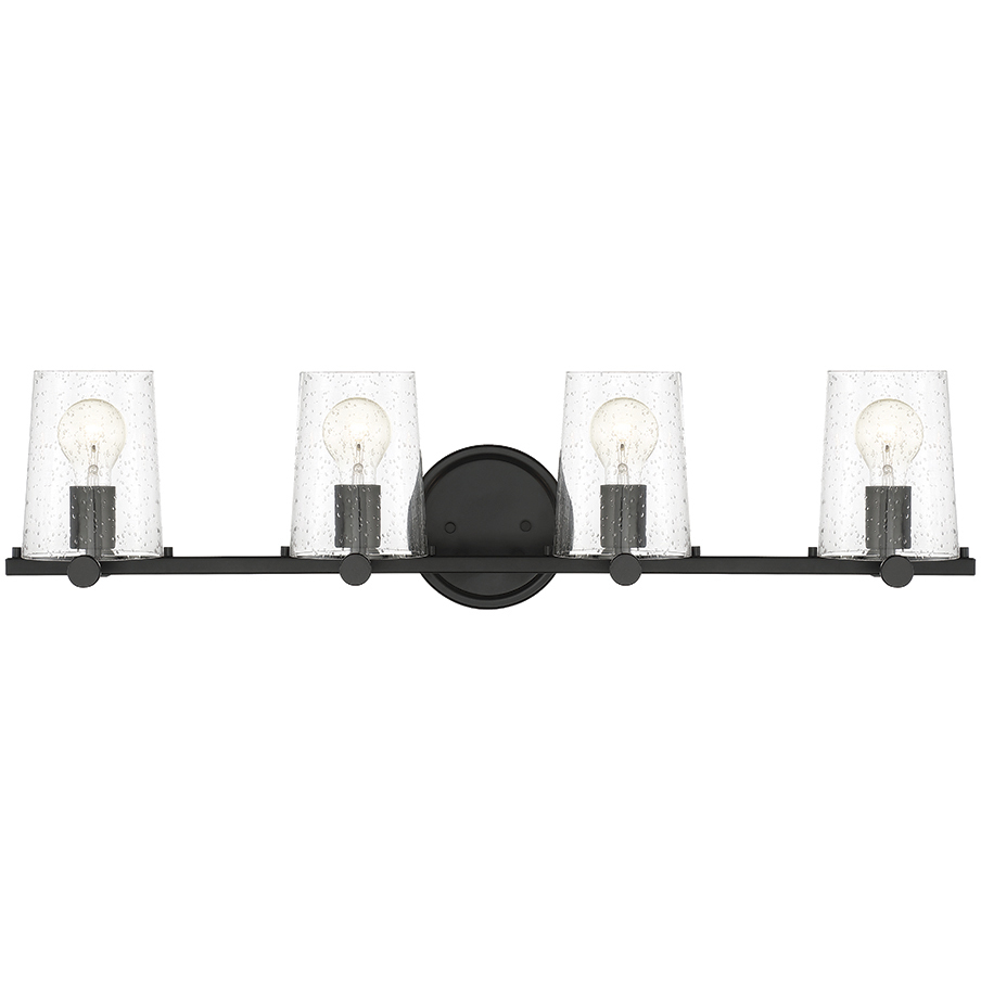 Matteson 4 Light 33.75 inch Matte Black Bath Bar Wall Light