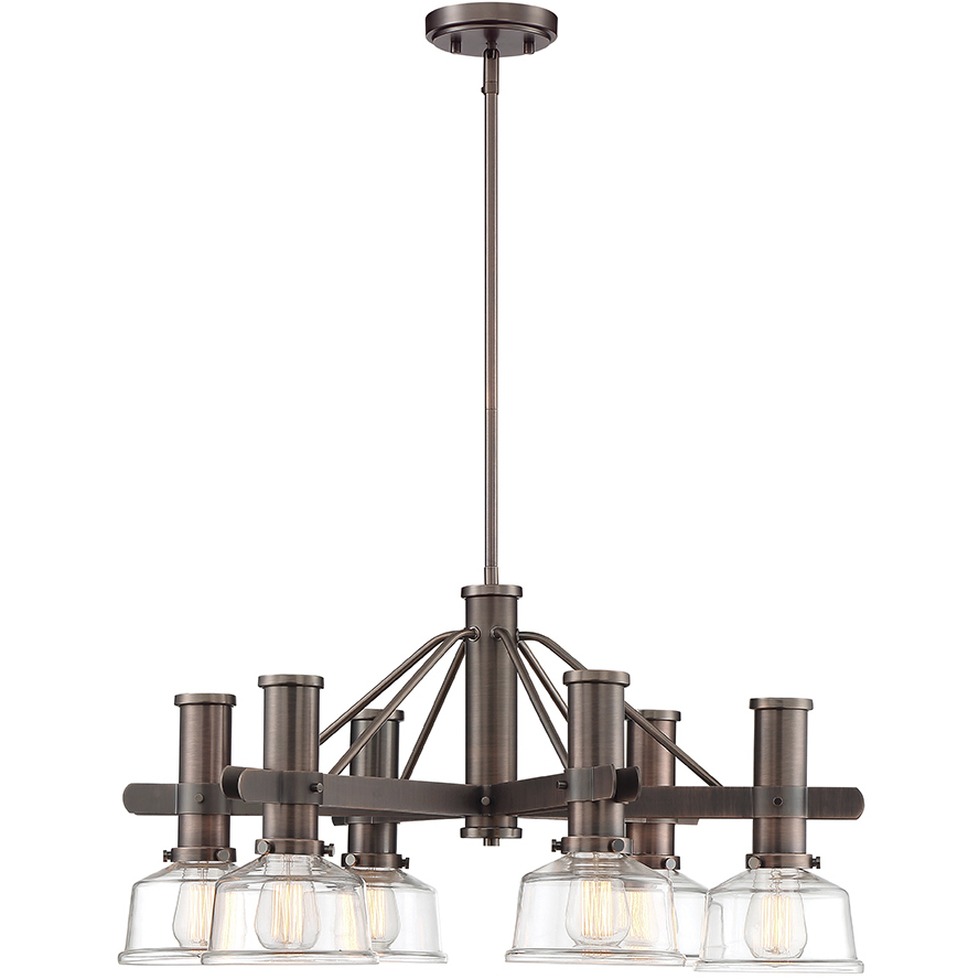 Carson 6 Light 28 inch Satin Copper Bronze Chandelier Ceiling Light