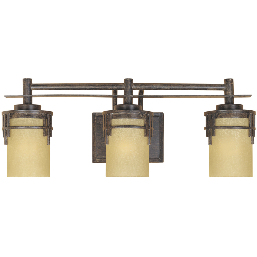 Mission Ridge 3 Light 24 inch Warm Mahogany Bath Bar Wall Light