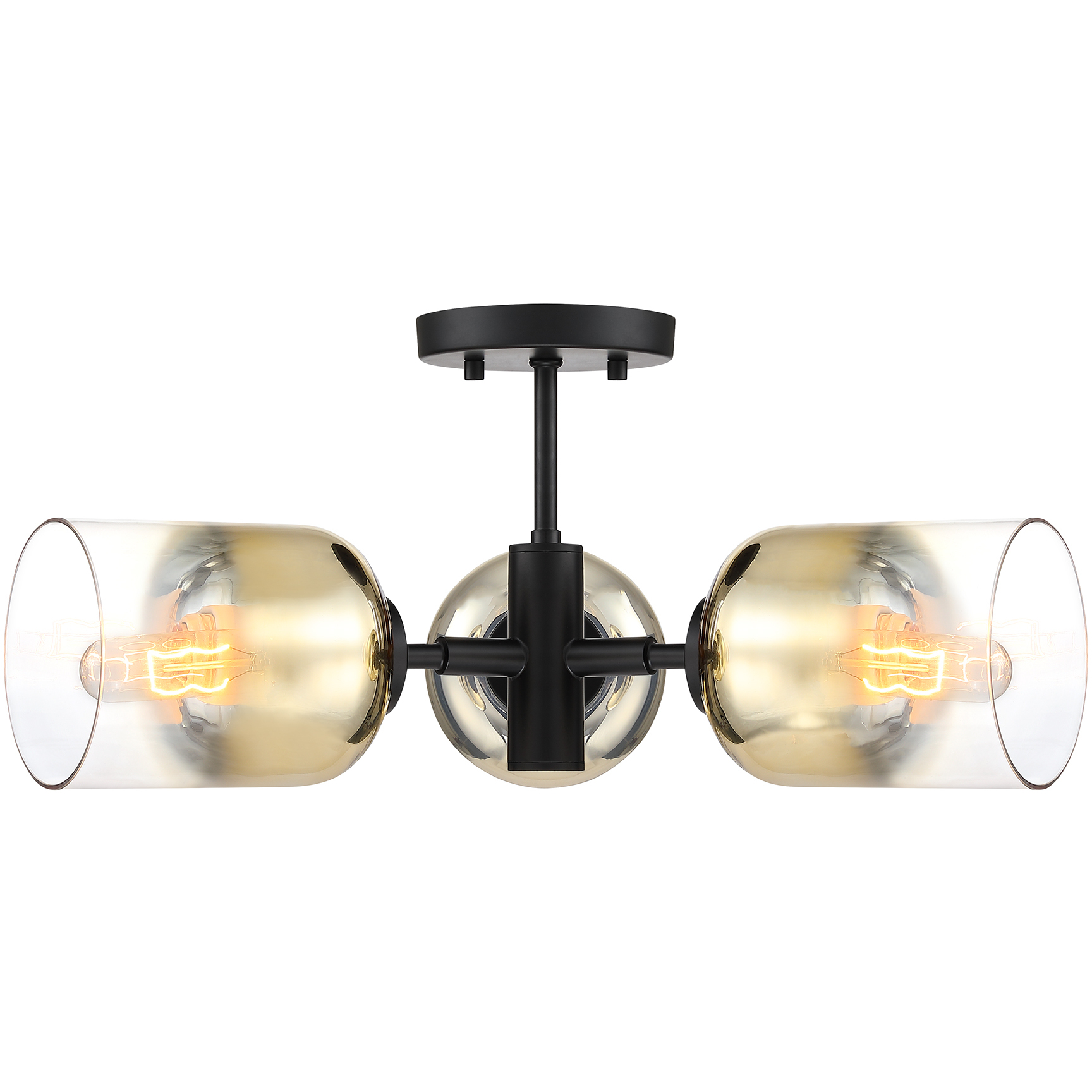 Gatsby 3 Light 20.5 inch Matte Black Semi Flush Mount Ceiling Light
