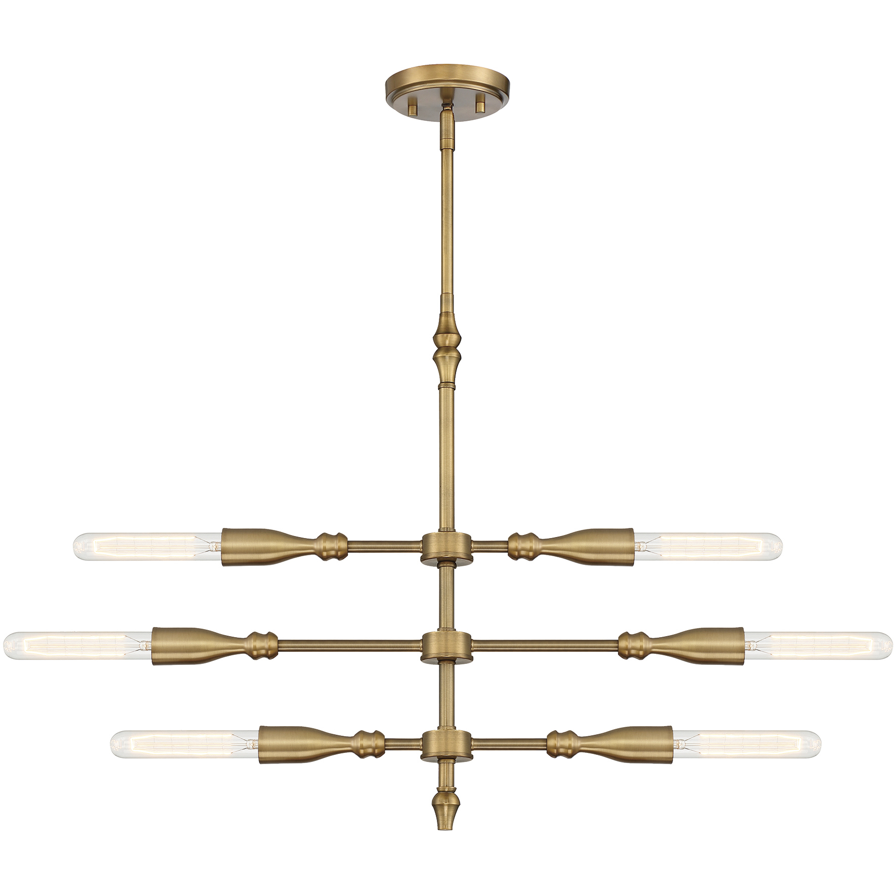 Louise 6 Light 28.5 inch Old Satin Brass Island Light Ceiling Light