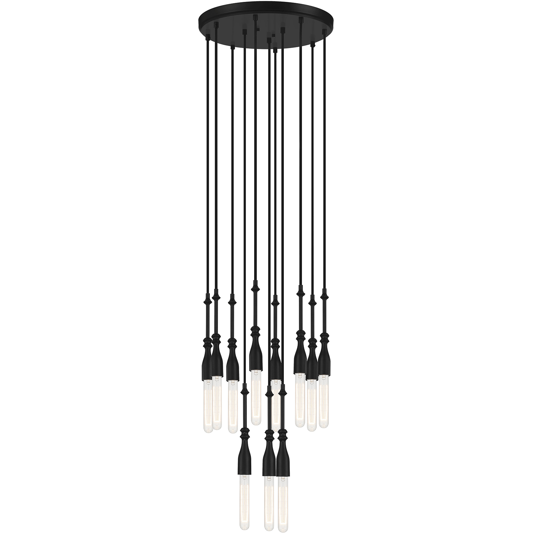 Louise 11 Light 15 inch Matte Black Chandelier Ceiling Light