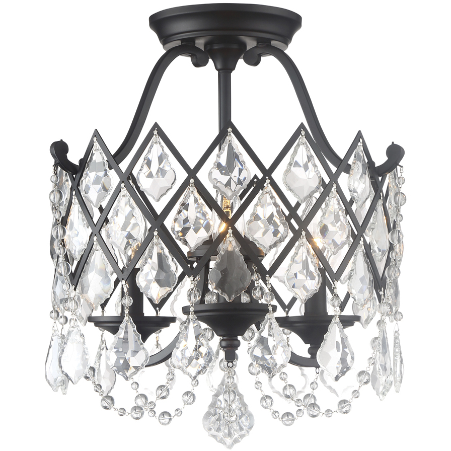 Ravina 3 Light 15 inch Vintage Bronze Semi-Flush Ceiling Light