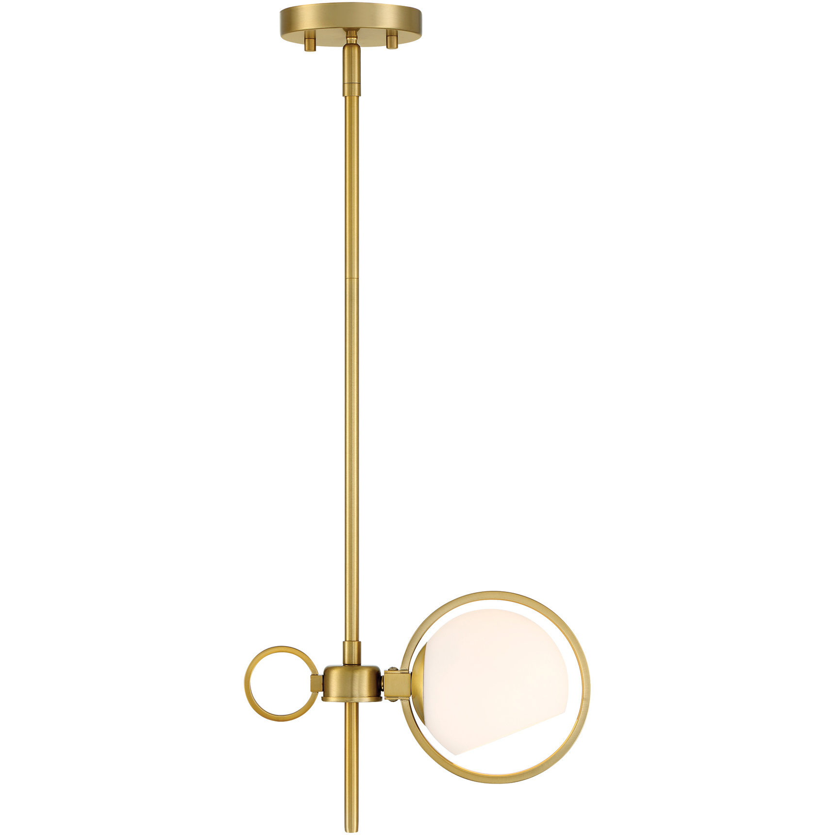 Teatro 1 Light 11.25 inch Brushed Gold Pendant Ceiling Light