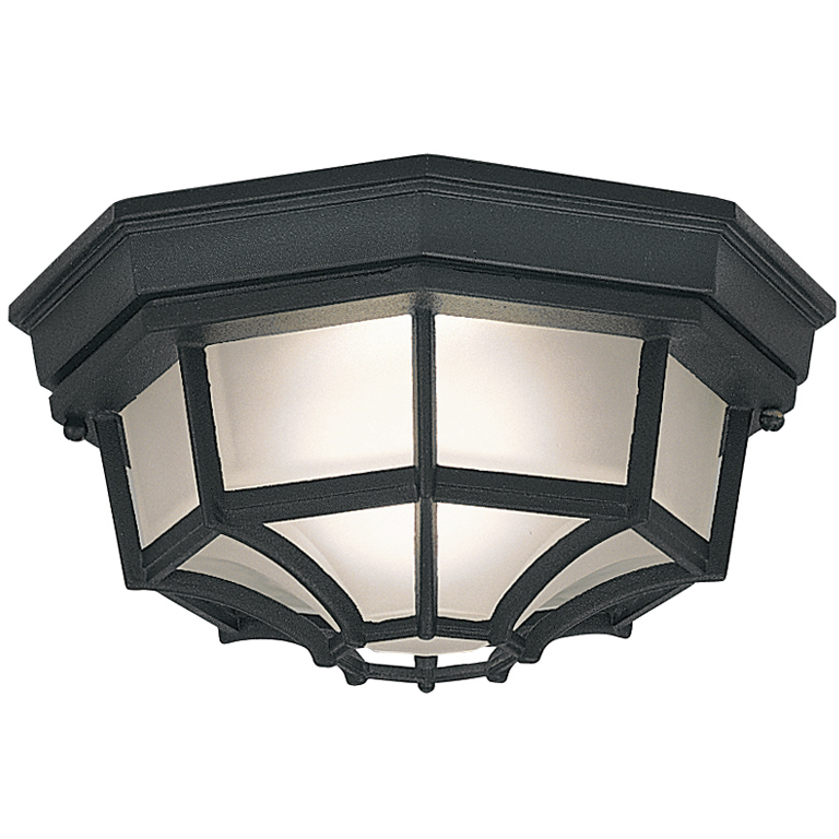 Designers Fountain 2067 BK Builder 1 Light 11 inch Black Outdoor Flushmount