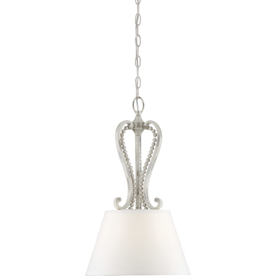 Newport 1 Light 13.25 inch Coastal Weathered White Pendant Ceiling Light