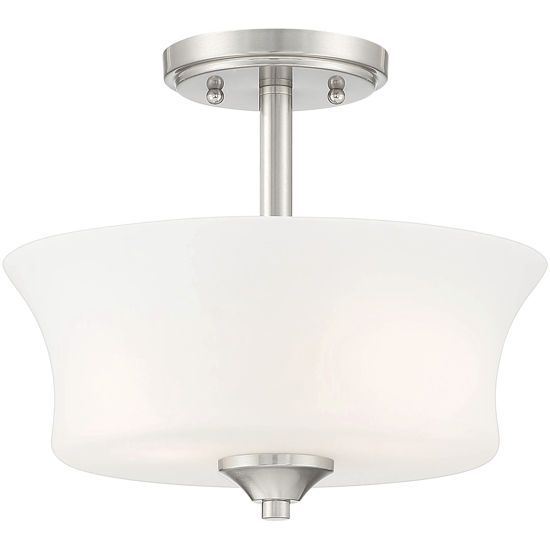 Bronson 2 Light 12 inch Brushed Nickel Semi-Flush Ceiling Light, image size:1753x1753