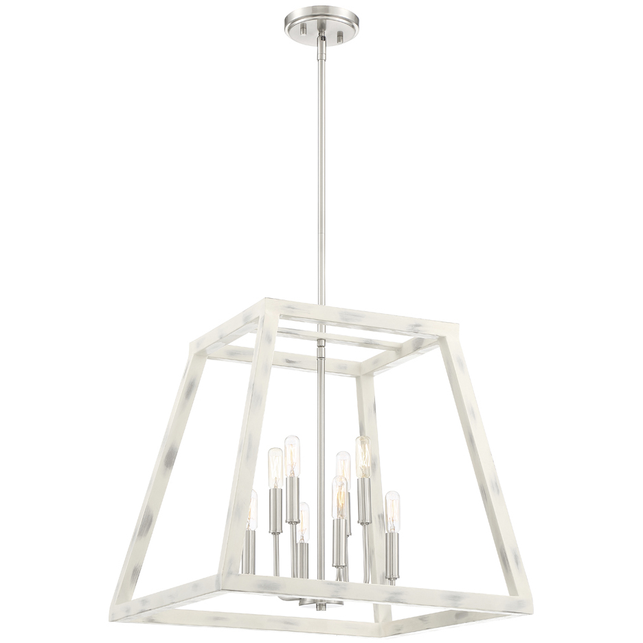 Rhode 8 Light 20 inch Coastal Weathered White Foyer Light Ceiling Light