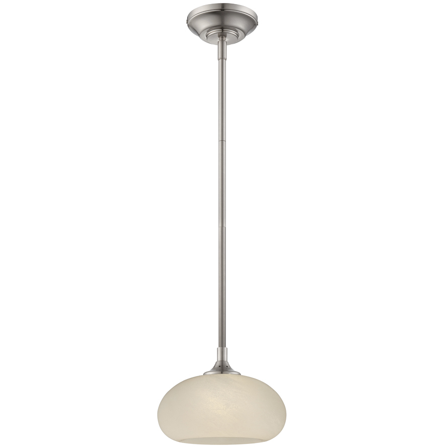 Eco-Gem LED 8.25 inch Satin Platinum Mini Pendant Ceiling Light in French Swirl