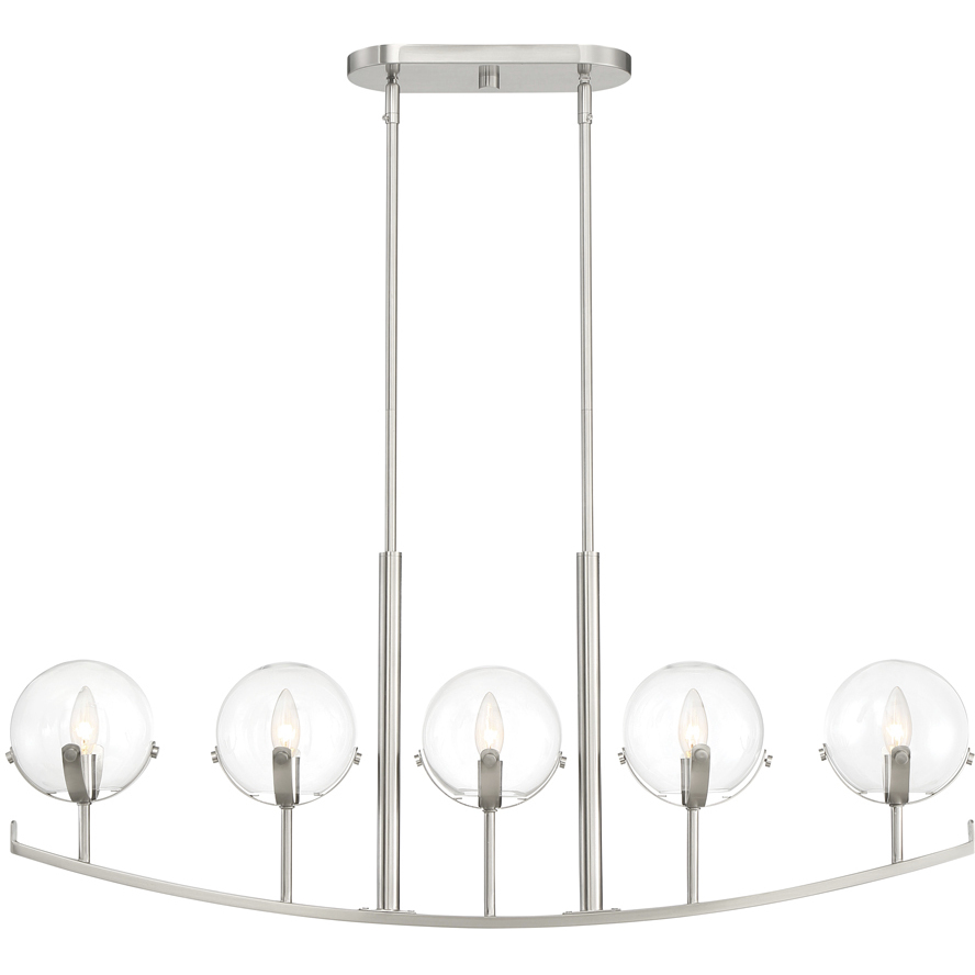 Spyglass 5 Light 40 inch Satin Platinum Chandelier Ceiling Light
