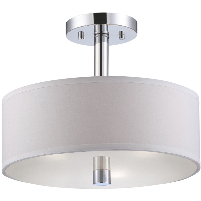 Cordova 3 Light 13 inch Chrome Semi-Flush Ceiling Light