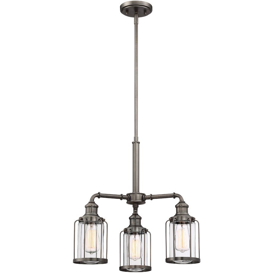 Anson 3 Light 20 inch Satin Copper Bronze Chandelier Ceiling Light