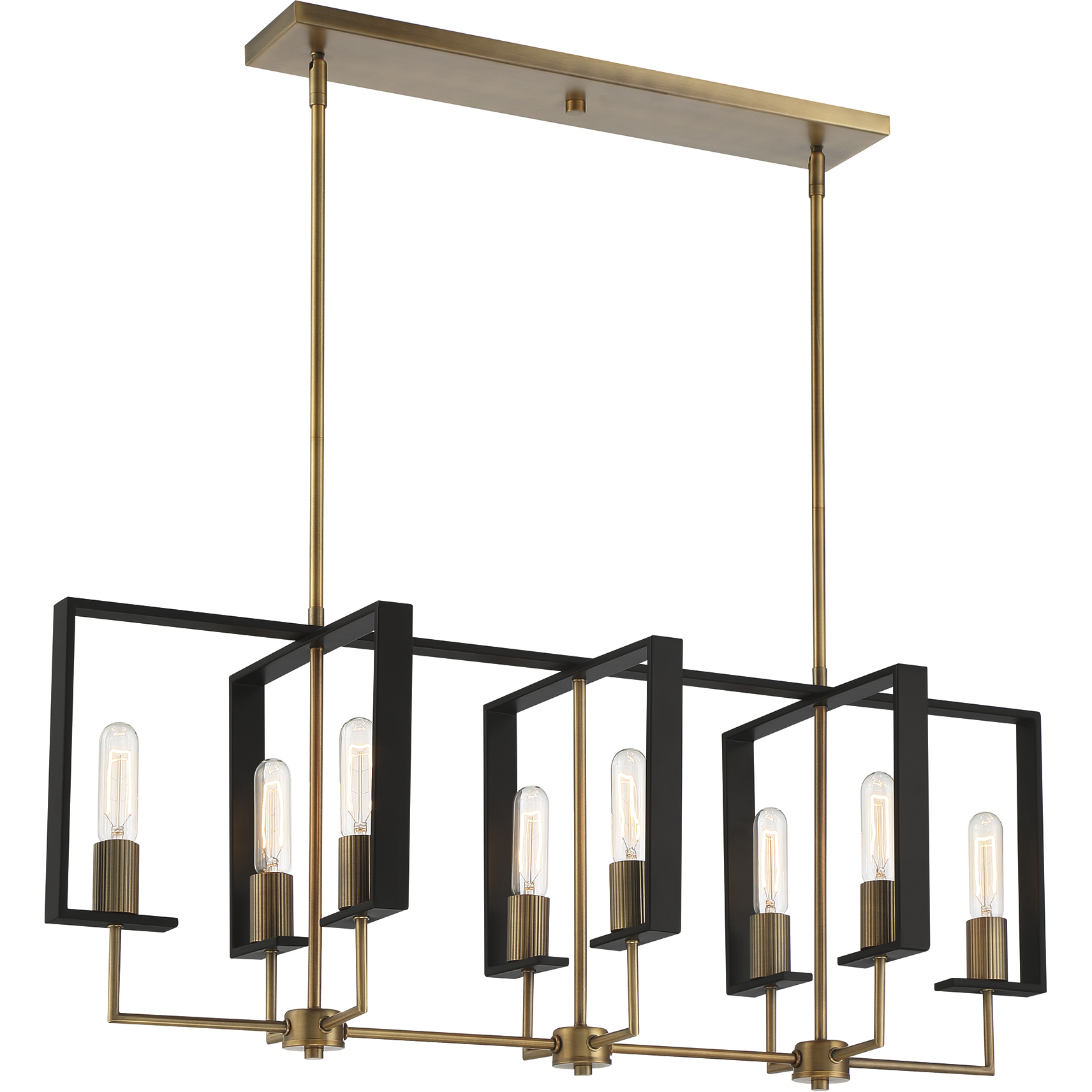 Chicago PM 8 Light 38 inch Old Satin Brass Island Light Ceiling Light